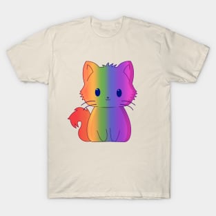 Kawaii Rainbow Pride Cat T-Shirt